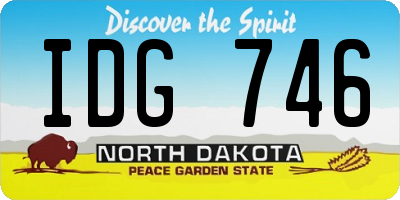 ND license plate IDG746