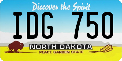 ND license plate IDG750