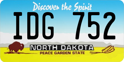 ND license plate IDG752