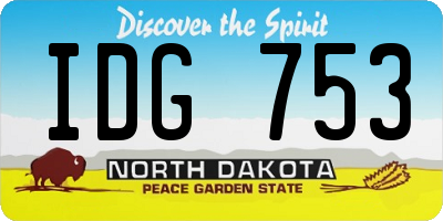 ND license plate IDG753