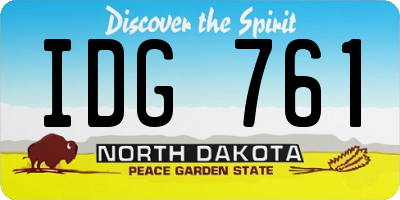 ND license plate IDG761