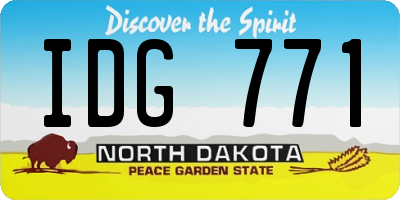 ND license plate IDG771