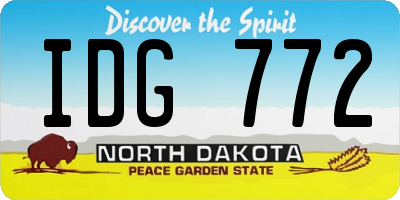 ND license plate IDG772
