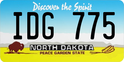 ND license plate IDG775