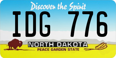 ND license plate IDG776
