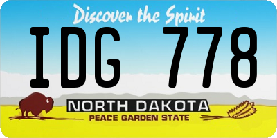 ND license plate IDG778