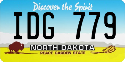 ND license plate IDG779