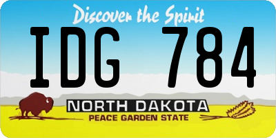 ND license plate IDG784