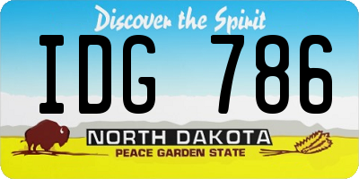 ND license plate IDG786