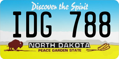 ND license plate IDG788