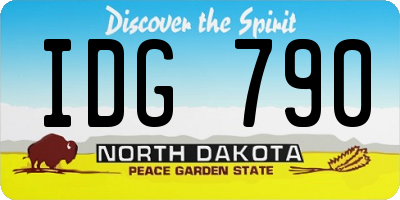 ND license plate IDG790