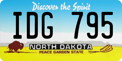 ND license plate IDG795
