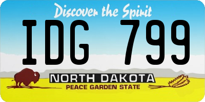 ND license plate IDG799