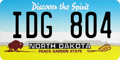 ND license plate IDG804