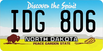 ND license plate IDG806