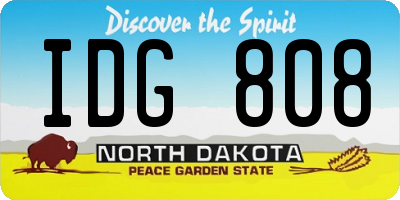 ND license plate IDG808