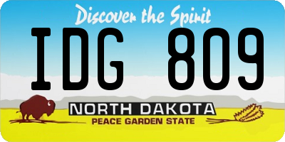 ND license plate IDG809