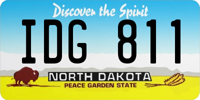 ND license plate IDG811