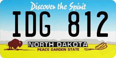 ND license plate IDG812