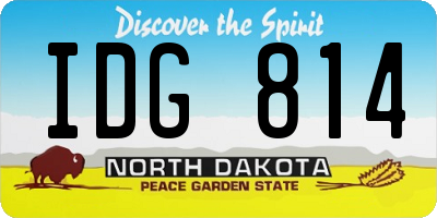 ND license plate IDG814