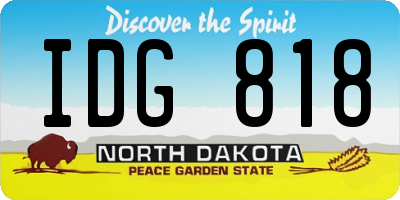 ND license plate IDG818