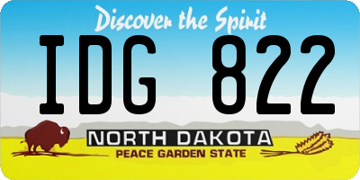 ND license plate IDG822