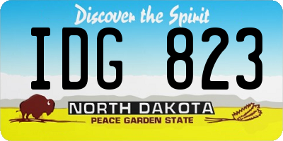 ND license plate IDG823