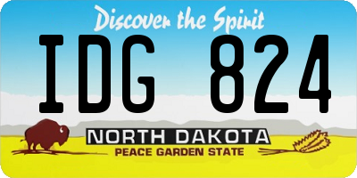 ND license plate IDG824