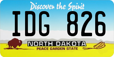 ND license plate IDG826