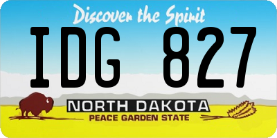 ND license plate IDG827