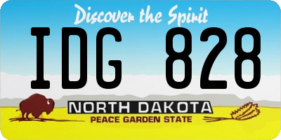ND license plate IDG828