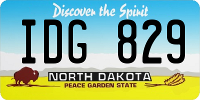 ND license plate IDG829
