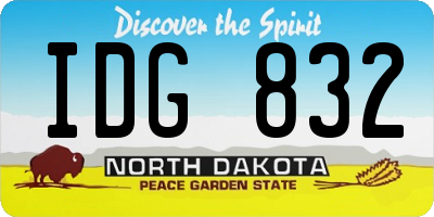 ND license plate IDG832