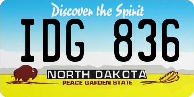 ND license plate IDG836