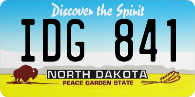 ND license plate IDG841