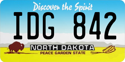 ND license plate IDG842