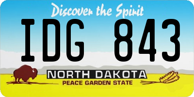 ND license plate IDG843