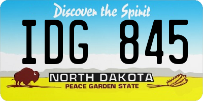 ND license plate IDG845