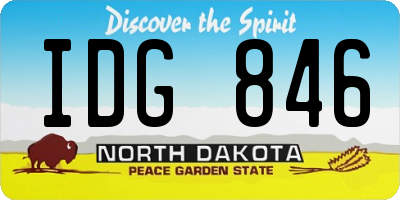 ND license plate IDG846