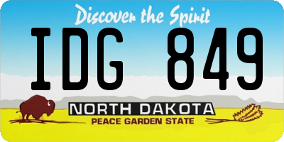 ND license plate IDG849