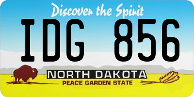 ND license plate IDG856