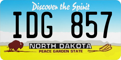 ND license plate IDG857