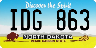 ND license plate IDG863