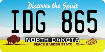 ND license plate IDG865
