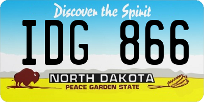 ND license plate IDG866