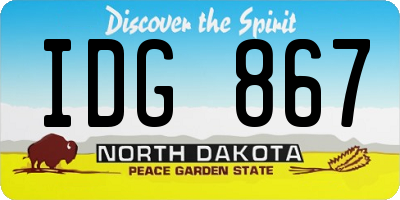 ND license plate IDG867