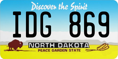 ND license plate IDG869