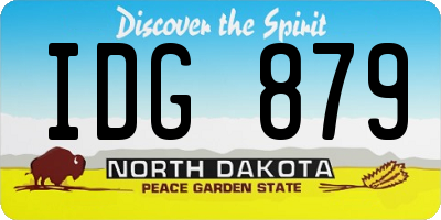 ND license plate IDG879