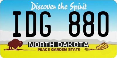 ND license plate IDG880