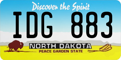 ND license plate IDG883